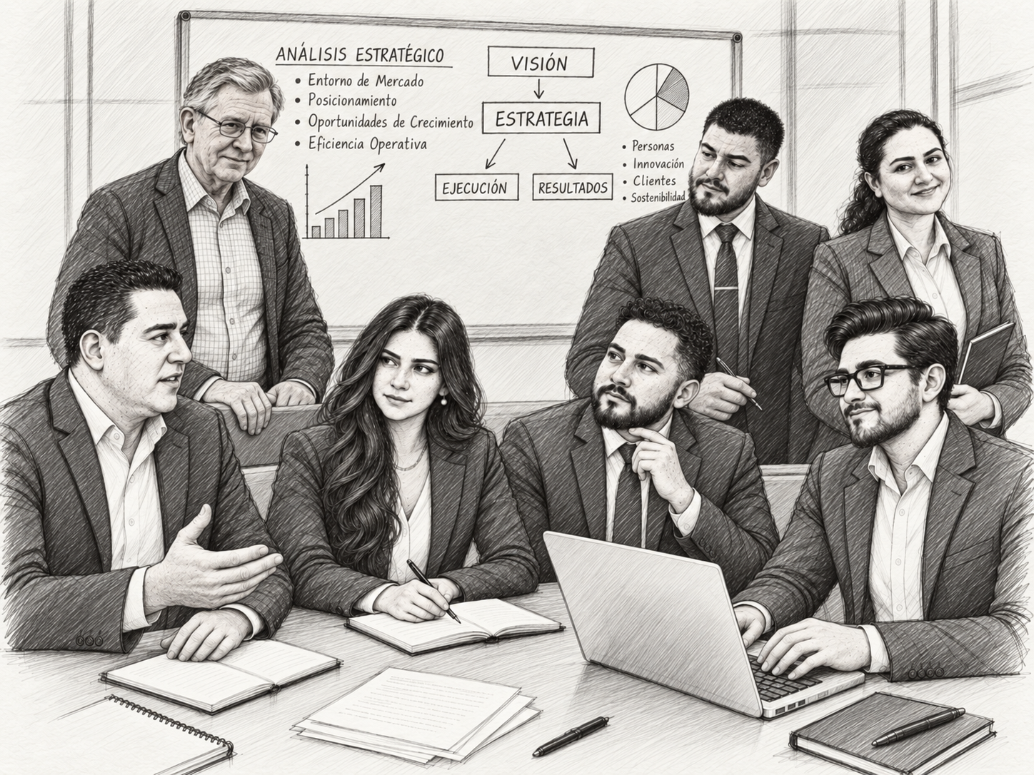 Retrato ilustrado del equipo Bridge MX